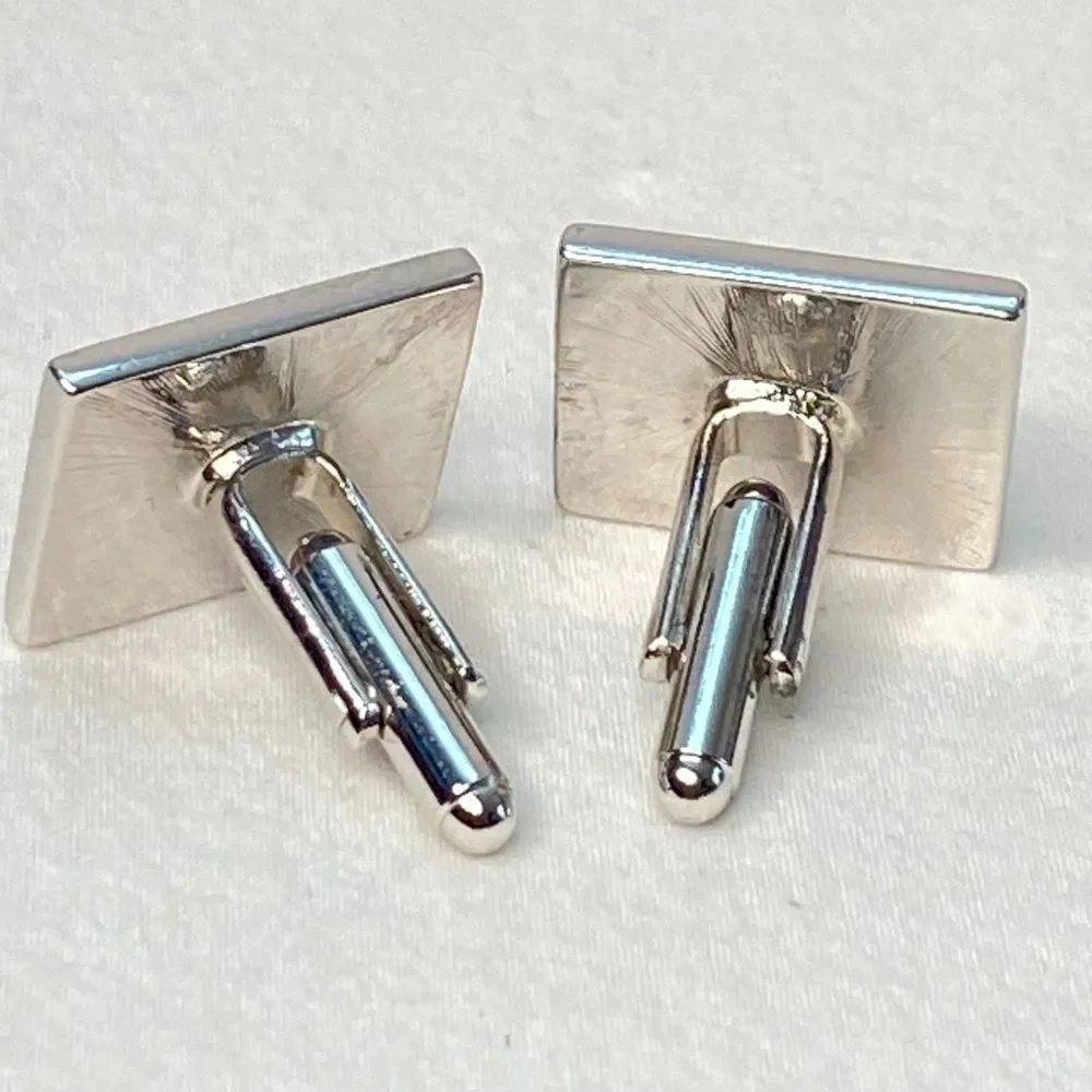 💎Laurel And Hardy Photos Face Cuff Links In Silver Tone Metal Toggle Posts
